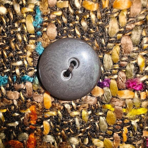 Dialogue Women size 12 Multi Colored Lined Portrait Collar Tweed Jacket - Picture 3 of 9